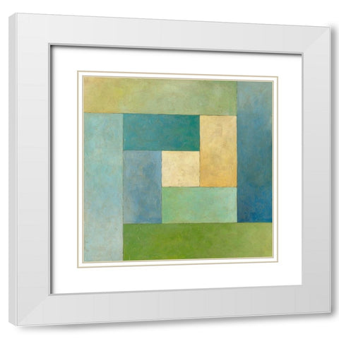 Quilted Abstract II White Modern Wood Framed Art Print with Double Matting by Meagher, Megan