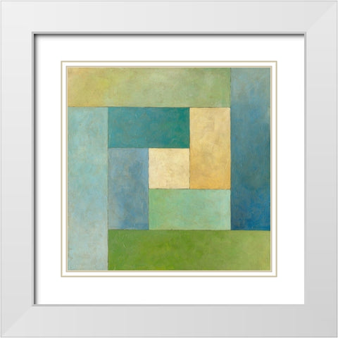 Quilted Abstract II White Modern Wood Framed Art Print with Double Matting by Meagher, Megan
