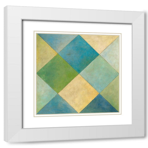Quilted Abstract III White Modern Wood Framed Art Print with Double Matting by Meagher, Megan