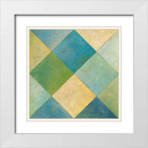 Quilted Abstract III White Modern Wood Framed Art Print with Double Matting by Meagher, Megan