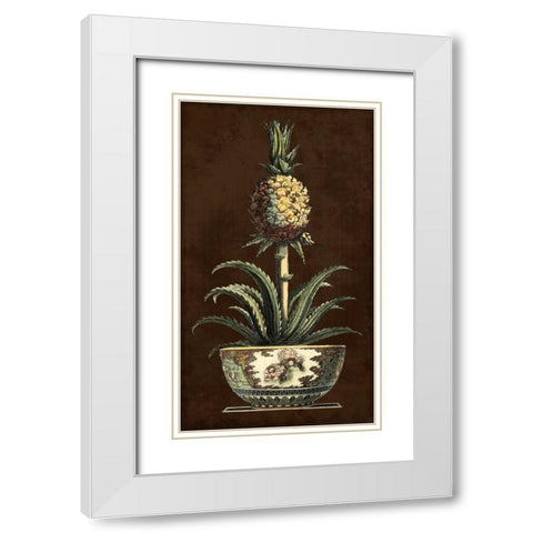Potted Pineapple II White Modern Wood Framed Art Print with Double Matting by Vision Studio
