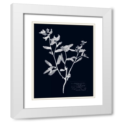 Impressions on Indigo III White Modern Wood Framed Art Print with Double Matting by Vision Studio