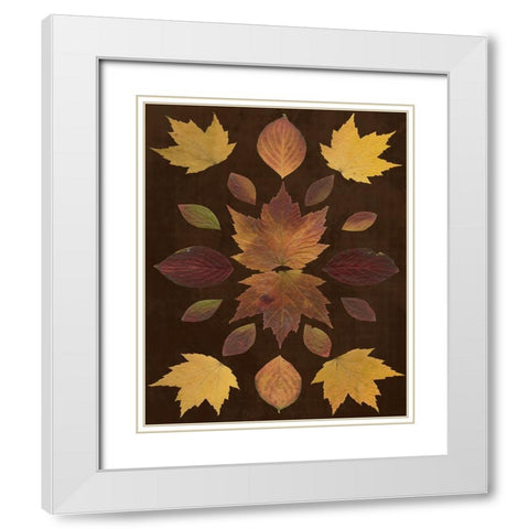 Kaleidoscope Leaves VI White Modern Wood Framed Art Print with Double Matting by Vision Studio