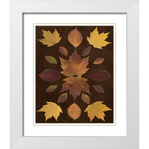Kaleidoscope Leaves VI White Modern Wood Framed Art Print with Double Matting by Vision Studio