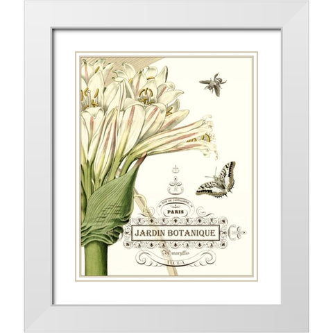 Jardin Botanique II White Modern Wood Framed Art Print with Double Matting by Vision Studio