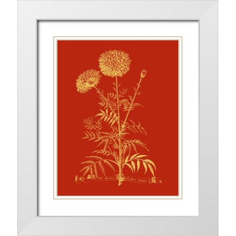 Paprika Bouquet I White Modern Wood Framed Art Print with Double Matting by Vision Studio