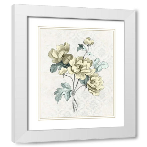 Victorian Blooms I White Modern Wood Framed Art Print with Double Matting by Vision Studio