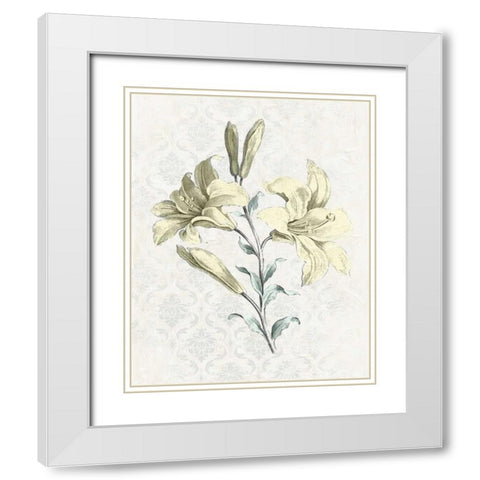 Victorian Blooms III White Modern Wood Framed Art Print with Double Matting by Vision Studio