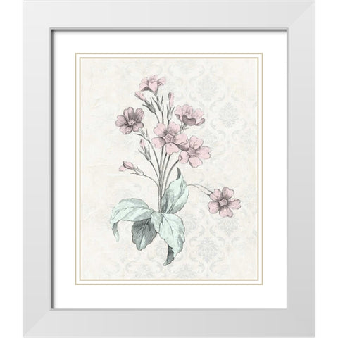 Victorian Blooms IV White Modern Wood Framed Art Print with Double Matting by Vision Studio