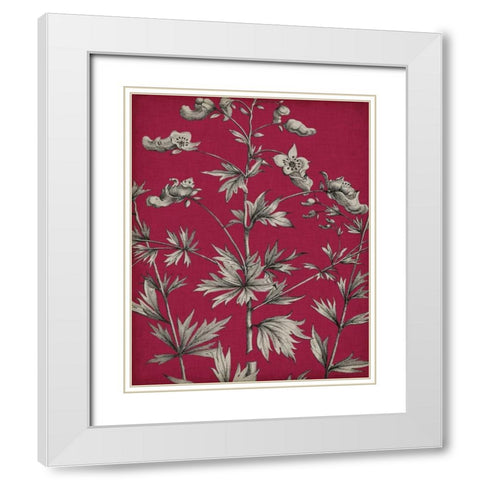 Vivid Chintz I White Modern Wood Framed Art Print with Double Matting by Vision Studio