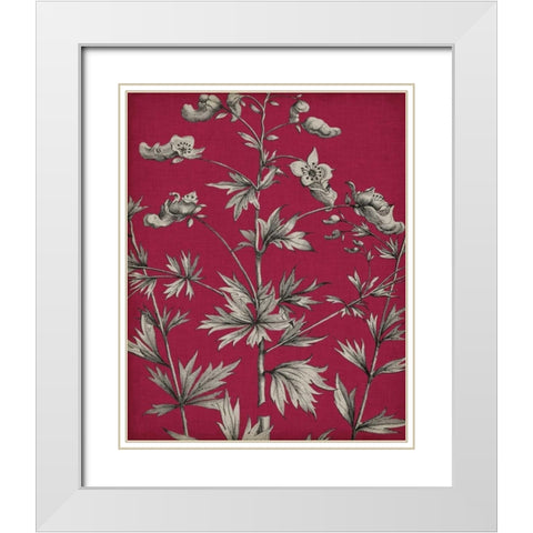 Vivid Chintz I White Modern Wood Framed Art Print with Double Matting by Vision Studio