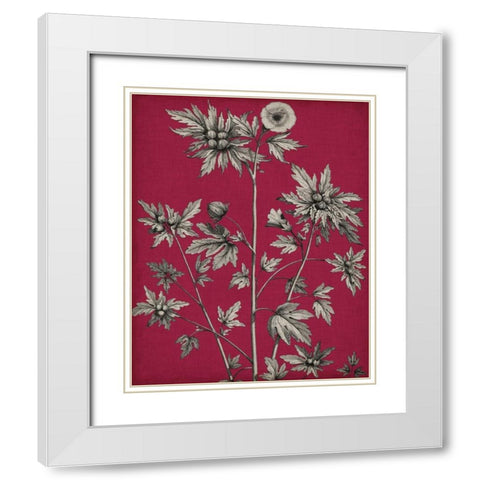 Vivid Chintz II White Modern Wood Framed Art Print with Double Matting by Vision Studio