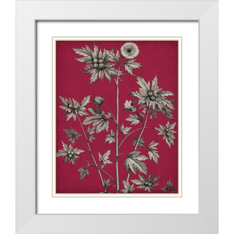Vivid Chintz II White Modern Wood Framed Art Print with Double Matting by Vision Studio