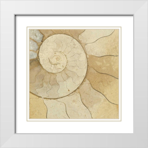 Organic Elements V White Modern Wood Framed Art Print with Double Matting by Vision Studio