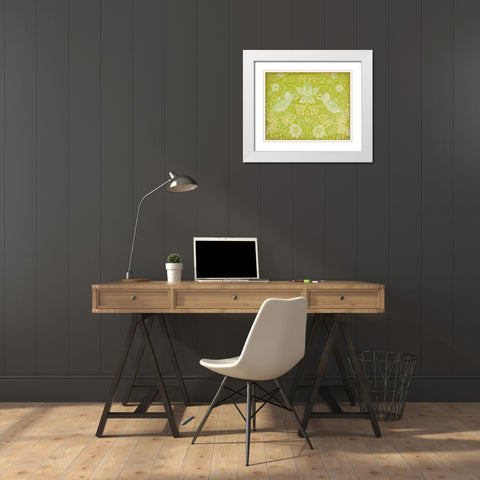 Citrus Chintz I White Modern Wood Framed Art Print with Double Matting by Vision Studio
