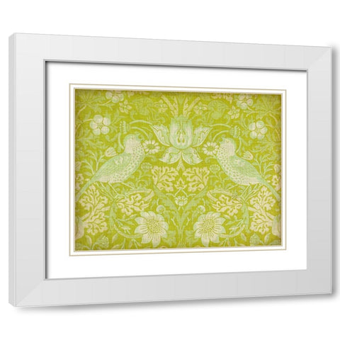 Citrus Chintz I White Modern Wood Framed Art Print with Double Matting by Vision Studio