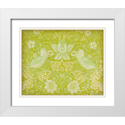 Citrus Chintz I White Modern Wood Framed Art Print with Double Matting by Vision Studio