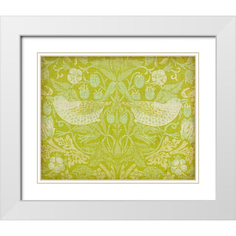Citrus Chintz II White Modern Wood Framed Art Print with Double Matting by Vision Studio