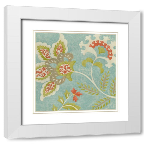 Provincial Chintz I White Modern Wood Framed Art Print with Double Matting by Zarris, Chariklia