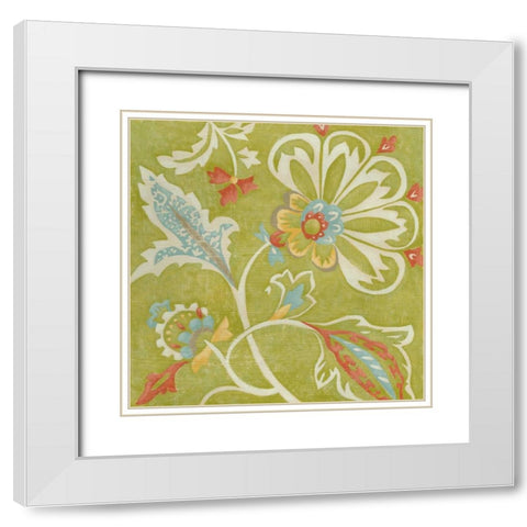 Provincial Chintz II White Modern Wood Framed Art Print with Double Matting by Zarris, Chariklia