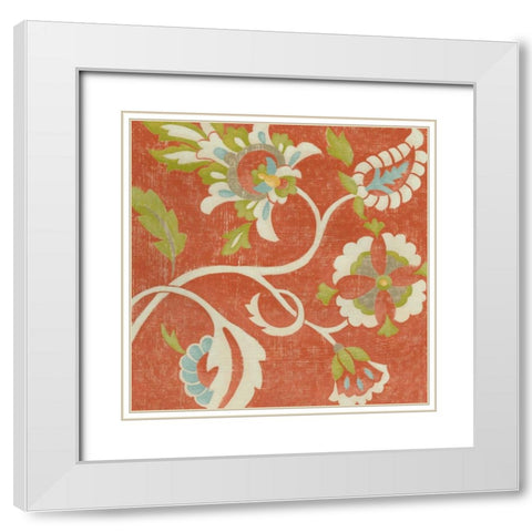 Provincial Chintz III White Modern Wood Framed Art Print with Double Matting by Zarris, Chariklia