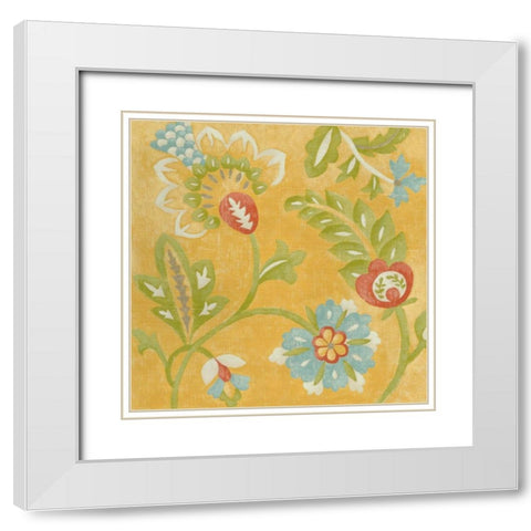 Provincial Chintz IV White Modern Wood Framed Art Print with Double Matting by Zarris, Chariklia