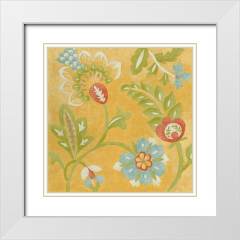 Provincial Chintz IV White Modern Wood Framed Art Print with Double Matting by Zarris, Chariklia