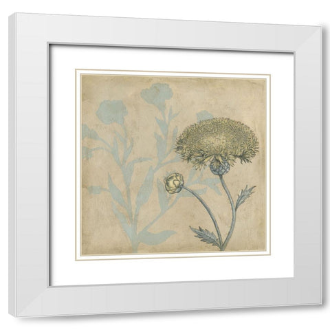 Shadow Floral II White Modern Wood Framed Art Print with Double Matting by Meagher, Megan