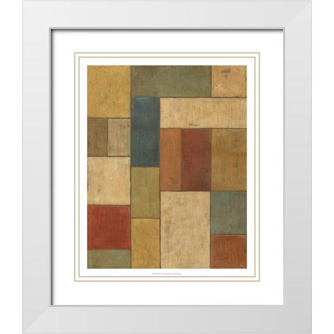 Tiled Abstract I White Modern Wood Framed Art Print with Double Matting by Meagher, Megan