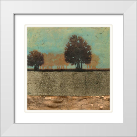 Embellished Mediterran. Twilight II White Modern Wood Framed Art Print with Double Matting by Vision Studio
