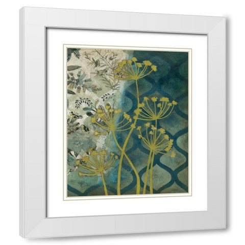 Peridot Botanical I White Modern Wood Framed Art Print with Double Matting by Meagher, Megan