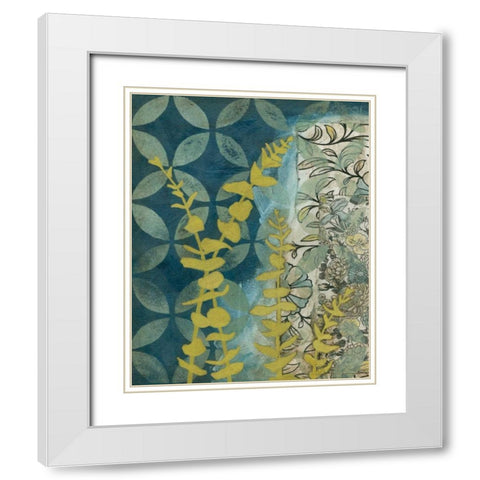 Peridot Botanical II White Modern Wood Framed Art Print with Double Matting by Meagher, Megan