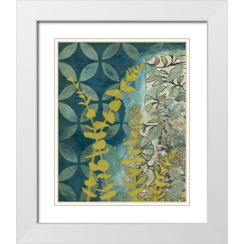 Peridot Botanical II White Modern Wood Framed Art Print with Double Matting by Meagher, Megan
