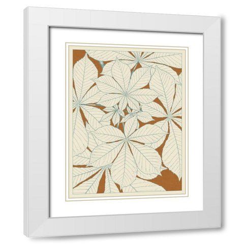 Leaves from Nature I White Modern Wood Framed Art Print with Double Matting by Vision Studio