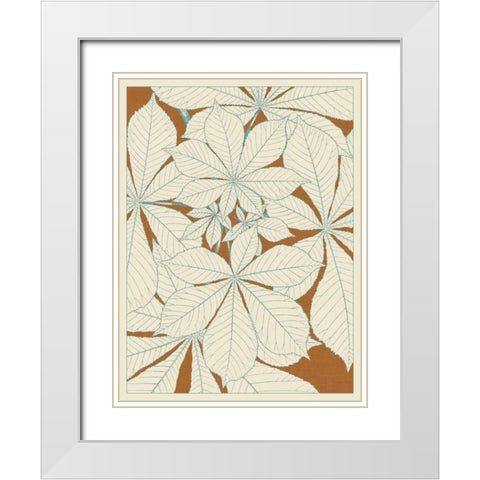 Leaves from Nature I White Modern Wood Framed Art Print with Double Matting by Vision Studio