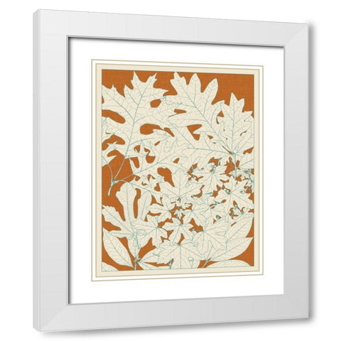 Leaves from Nature II White Modern Wood Framed Art Print with Double Matting by Vision Studio