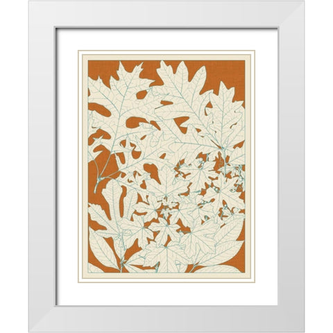 Leaves from Nature II White Modern Wood Framed Art Print with Double Matting by Vision Studio