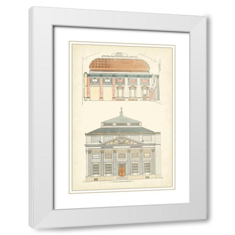 Architects Plan I White Modern Wood Framed Art Print with Double Matting by Vision Studio