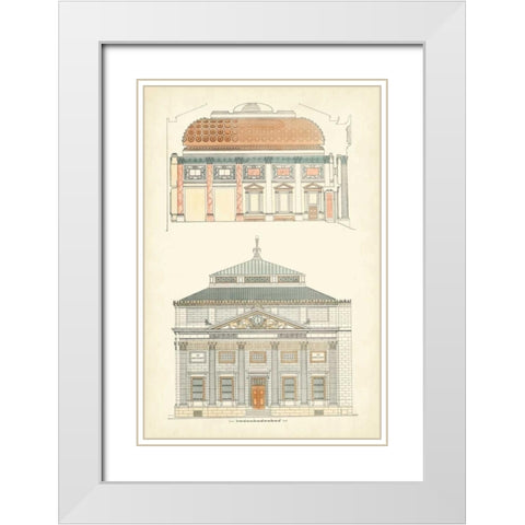 Architects Plan I White Modern Wood Framed Art Print with Double Matting by Vision Studio