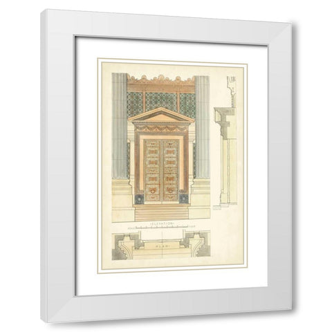 Architects Plan II White Modern Wood Framed Art Print with Double Matting by Vision Studio