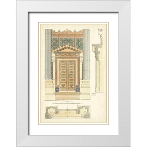 Architects Plan II White Modern Wood Framed Art Print with Double Matting by Vision Studio