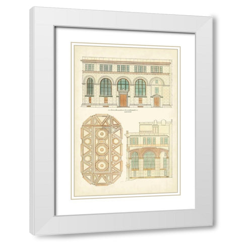 Architects Plan III White Modern Wood Framed Art Print with Double Matting by Vision Studio