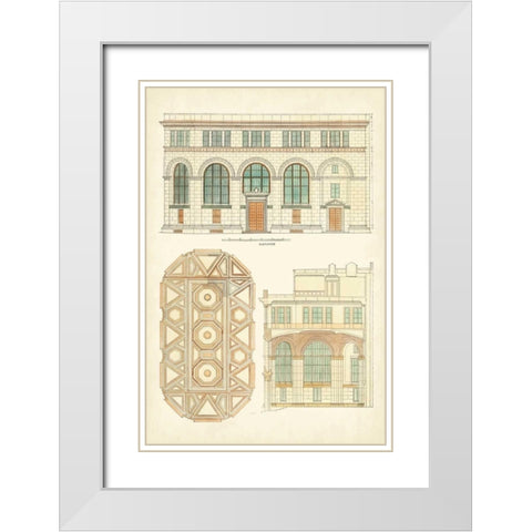 Architects Plan III White Modern Wood Framed Art Print with Double Matting by Vision Studio