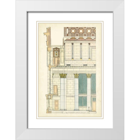 Architects Plan IV White Modern Wood Framed Art Print with Double Matting by Vision Studio