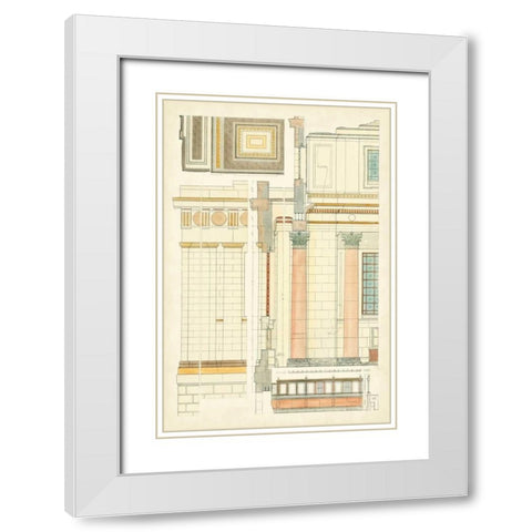 Architects Plan V White Modern Wood Framed Art Print with Double Matting by Vision Studio