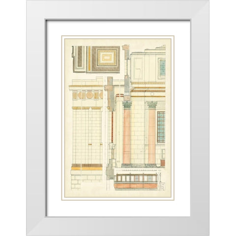 Architects Plan V White Modern Wood Framed Art Print with Double Matting by Vision Studio