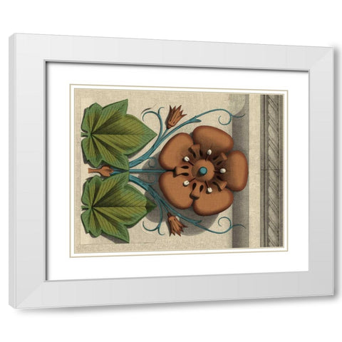 Floral Detail I White Modern Wood Framed Art Print with Double Matting by Vision Studio