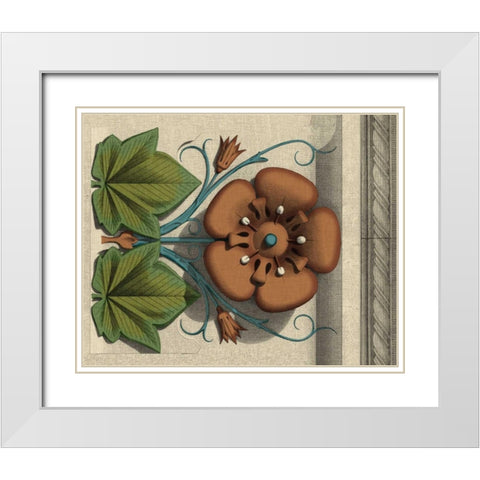 Floral Detail I White Modern Wood Framed Art Print with Double Matting by Vision Studio