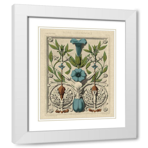 Decorative Flourish I White Modern Wood Framed Art Print with Double Matting by Vision Studio