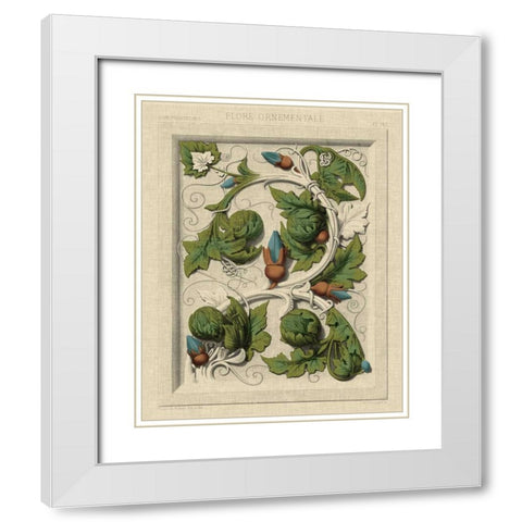 Decorative Flourish II White Modern Wood Framed Art Print with Double Matting by Vision Studio